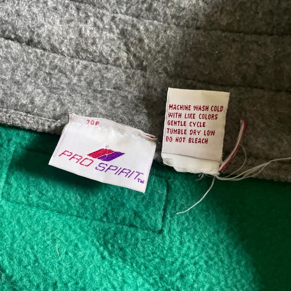 Vintage Pro Spirit Fleece Pullover Jacket‎ Green Gray Quarter Zip Size Medium - Picture 3 of 8